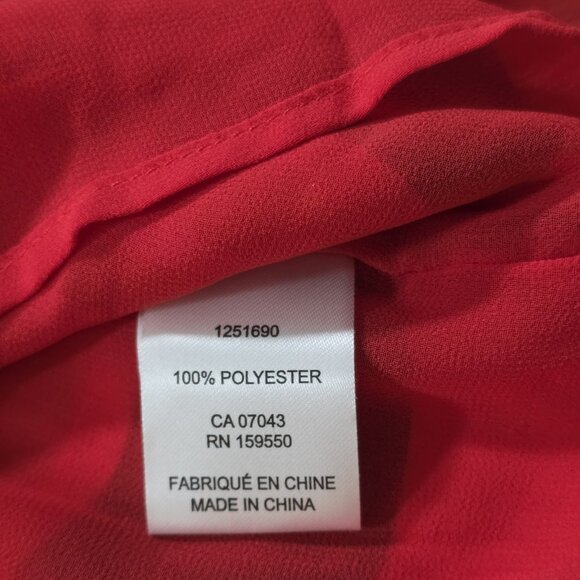 Rachel Zoe Top Womens M Multicolor Hearts Artsy Pullover Tie Neck Blouse LS Boho - Picture 10 of 16